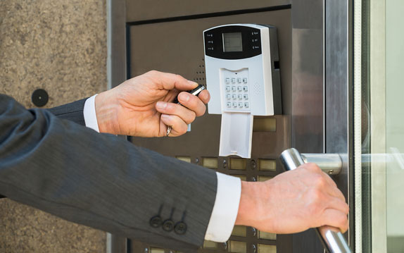 Commercial high security keyless remote lock installation in New Orleans, Louisiana